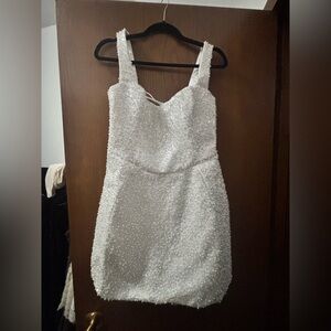 Oh Polly White Beaded Mini Dress